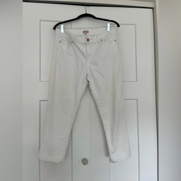 Juicy Couture Los Angeles Womens White Straight Jeans Size 10 Raw Hem - Picture 1 of 3